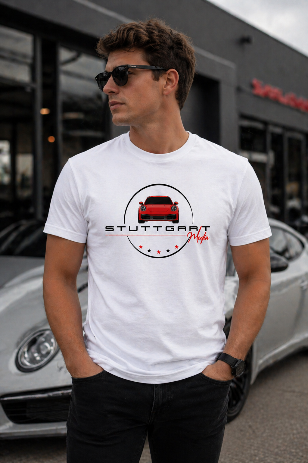 Stuttgart Media Signature White Cotton T-Shirt – Performance Series